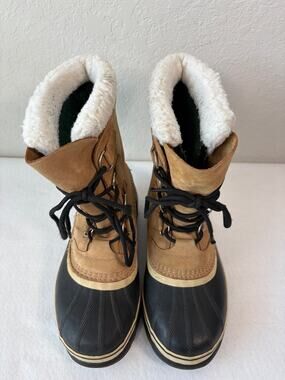 Sorel Caribou NM1000-281 Men’s Size 7 Tan Leather Waterproof Winter Boots